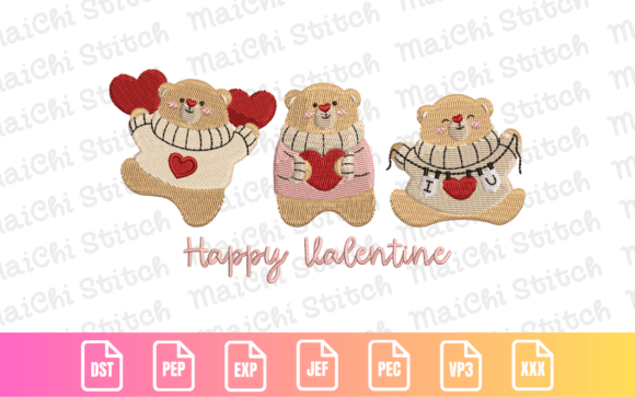 Download Valentine Bears Holding Hearts - Valentine Collection