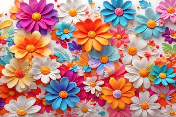Download Groovy 3D Flowers Background - Flowers background Collection