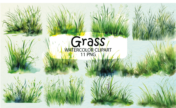 Download Grass Watercolor Sublimation Clipart - Watercolor sublimation Collection