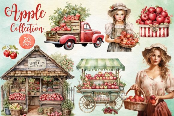 Download Apple Collection Watercolor Sublimation - Watercolor sublimation Collection