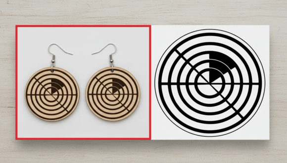 Download Radar Circle Earring Laser Cut Design - Circle Collection