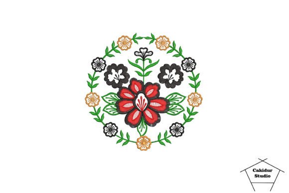 Download Circled Red Flower - Circle Collection