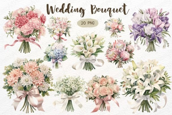 Download Wedding Bouquet Watercolor Sublimation - Watercolor sublimation Collection