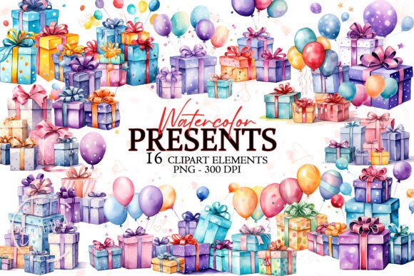 Download Colorful Presents Watercolor Sublimation - Watercolor sublimation Collection
