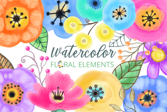 Download Watercolor Floral Design Elements - Floral design elements Collection