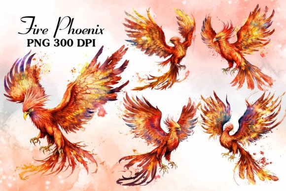 Download Fire Phoenix Watercolor Sublimation - Watercolor sublimation Collection
