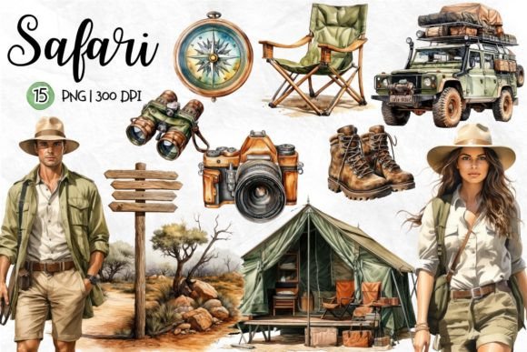 Download Safari Camping Watercolor Sublimation - Watercolor sublimation Collection